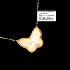 GLD | 18K Golden Mother of Pearl Butterfly Centered Necklace
