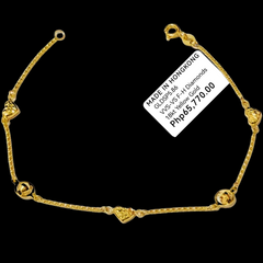 GLD | 18K Golden Heart and Ball Station Bracelet