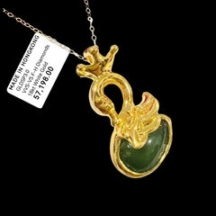 글래디 | Golden Jade Swan 목걸이 우아한 체인 18" 18kt