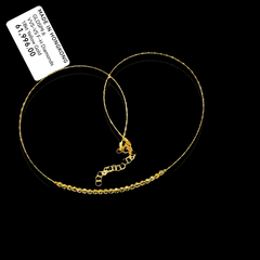 GLD | 18K Golden Omega Chain Beaded Necklace 18”