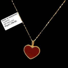 GLD | 18K Golden Red Heart Necklace Dancing Chain
