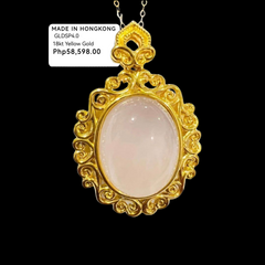 GLD | 18K Golden Rose Quartz Necklace Classic Chain