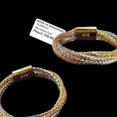 GLD | 18K Golden Soft Mesh Omega Multi-Tone Ring