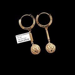 GLD | 18K Golden Circle Drop Hoop Earrings