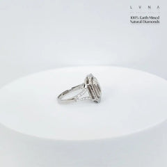 Cushion Pie Cut Invisible Setting Diamond Engagement Ring 18kt