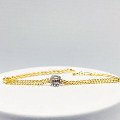 Golden Unisex Cushion Diamond Bracelet 18kt