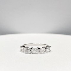 1.50cts Radiant Cut Half Eternity Diamond Ring 14kt