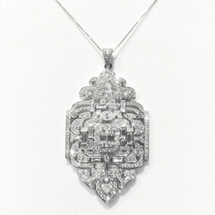 LVNA Signatures Art Deco Brooch Pendant Deco Statement Diamond Necklace | The Archives