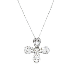 #LoveLVNA | Pear Baguette Floral Diamond Necklace 18kt