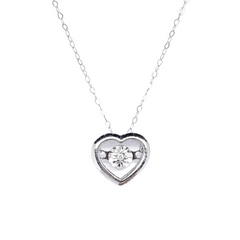 #LoveLVNA | Heart Pendant Dancing Diamond Necklace 18kt 16-18”
