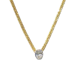 LVNA Signatures™️ Unisex Diamond Center Bar Bezel Necklace 18kt