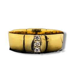 #LVNA2024 |  Men’s Golden Trinity Diamond Wedding Ring Band 14kt
