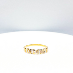 #ThePromise |  Golden Oval Half Eternity Diamond Ring 14kt