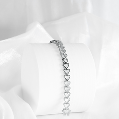 Heart Half Eternity Diamond Bracelet 18kt