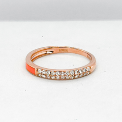 #LoveIVANA | Rose Eternity Round Orange Enamel Paved Diamond Ring 18kt