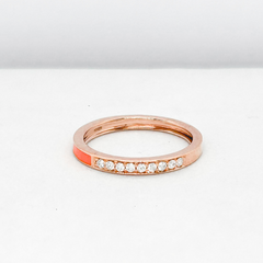 #LVNA2024 | Rose Eternity Round Neon Orange Enamel Diamond Ring 18kt