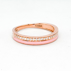 #LoveIVANA | #ThePromise | Rose Eternity Round Pink Enamel Diamond Ring 18kt