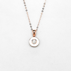 #LVNA2024 |  0.30ct Rose Classic Round White Enamel Diamond Necklace 18kt