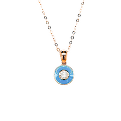 #LoveIVANA | Classic Round Blue Enamel Diamond Necklace 18kt