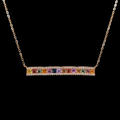 #LoveLVNA | Rose Rainbow Sapphire Gemstones Diamond Necklace 18kt