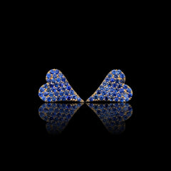 #LVNA2024 |  Blue Sapphire Heart Stud Gemstones Diamond Earrings 18kt