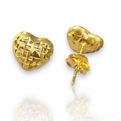 GLD | 18K Golden Heart Stud Earrings