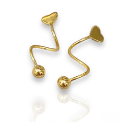 GLD | 18K Golden Spring Heart Crew Earrings