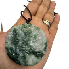 THE VAULT | Natural Jadeite Landscape Card Necklace