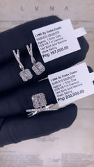 CLEARANCE BEST | Square Paved Dangling Diamond Jewelry Set 14kt