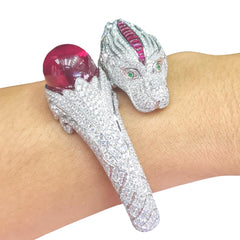 #TheSALE | Serpent Red Ruby Bangle Diamond Bracelet 18kt