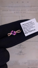 #LoveLVNA | Rose Ribbon Amethyst Paved Gemstones Diamond Ring 18kt | #ThePromise