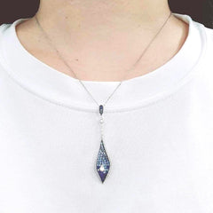#TheSALE | Leaf Sapphire Diamond Necklace 14kt