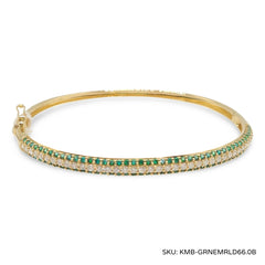 #TheSALE | Golden Green Emerald Tennis Diamond Bracelet 14kt