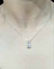 #BuyNow | Square Baguette Pendant Diamond Necklace 14kt