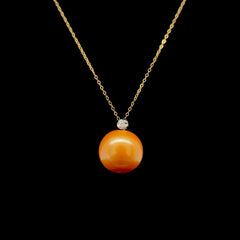 #LVNA2024 | Golden Pearl  Round Diamond Necklace 18kt