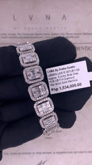 Eternity Emerald Halo Paved Diamond Bracelet 18kt