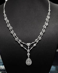 #LVNA2024 | Double Layer Pear Drop Diamond Necklace 14kt