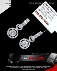 CLEARANCE BEST | Round Invisible Setting Dangling Diamond Earrings 14kt