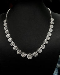 #LoveLVNA |  Half Eternity Round Station Cluster Diamond Necklace 14kt