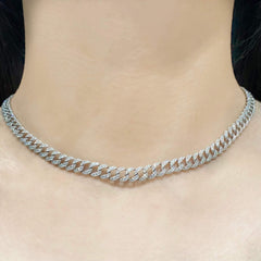 #LVNA2024 | Unisex Mens Cuban Link Full Eternity Paved Diamond Necklace 14kt worn by Korean Superstar Jisoo