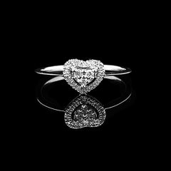 Classic Heart Halo Diamond Ring 14kt
