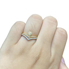 #LoveLVNA | Multi-Tone Crown Pear Deco Diamond Ring 18kt | #ThePromise