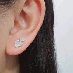 #TheSALE | Double Heart Stud Diamond Earrings 14kt