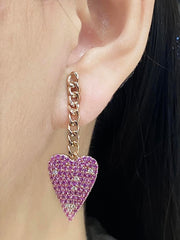 #LVNA2024 | Golden Heart Chain Dangling Diamond Earrings 14kt