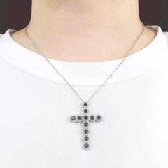 #TheSALE | Black Cross Pendant Diamond Necklace 14kt