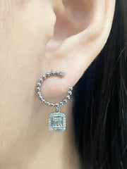 CLEARANCE BEST | Emerald Overlap Dangling Diamond Earrings 14ktk