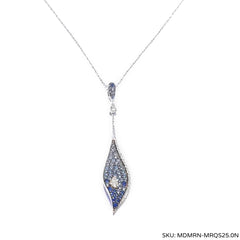 #TheSALE | Leaf Sapphire Diamond Necklace 14kt