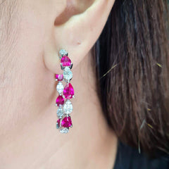 #TheSALE Classic Round Ruby Hoop Diamond Earrings