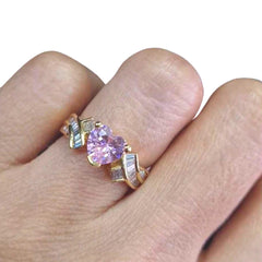 #TheSALE | Golden Heart Pink Sapphire Diamond Ring 18kt
