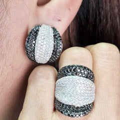 #TheSALE | Round Black Hoop Diamond Jewelry Set 14kt
